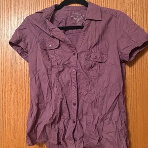 Sonoma Women's Mauve Button-Down Shirt
